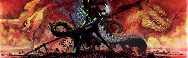 Eva-01 e Godzilla sul sito ufficiale di Evangelion