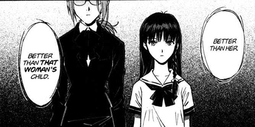 La sorellastra di Asuka appare brevemente nel manga di Sadamoto